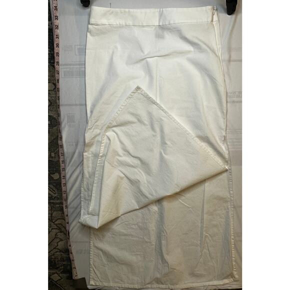 Moda International White Maxi Skirt Size 6 Cotton Blend Side Zip - Picture 4 of 4